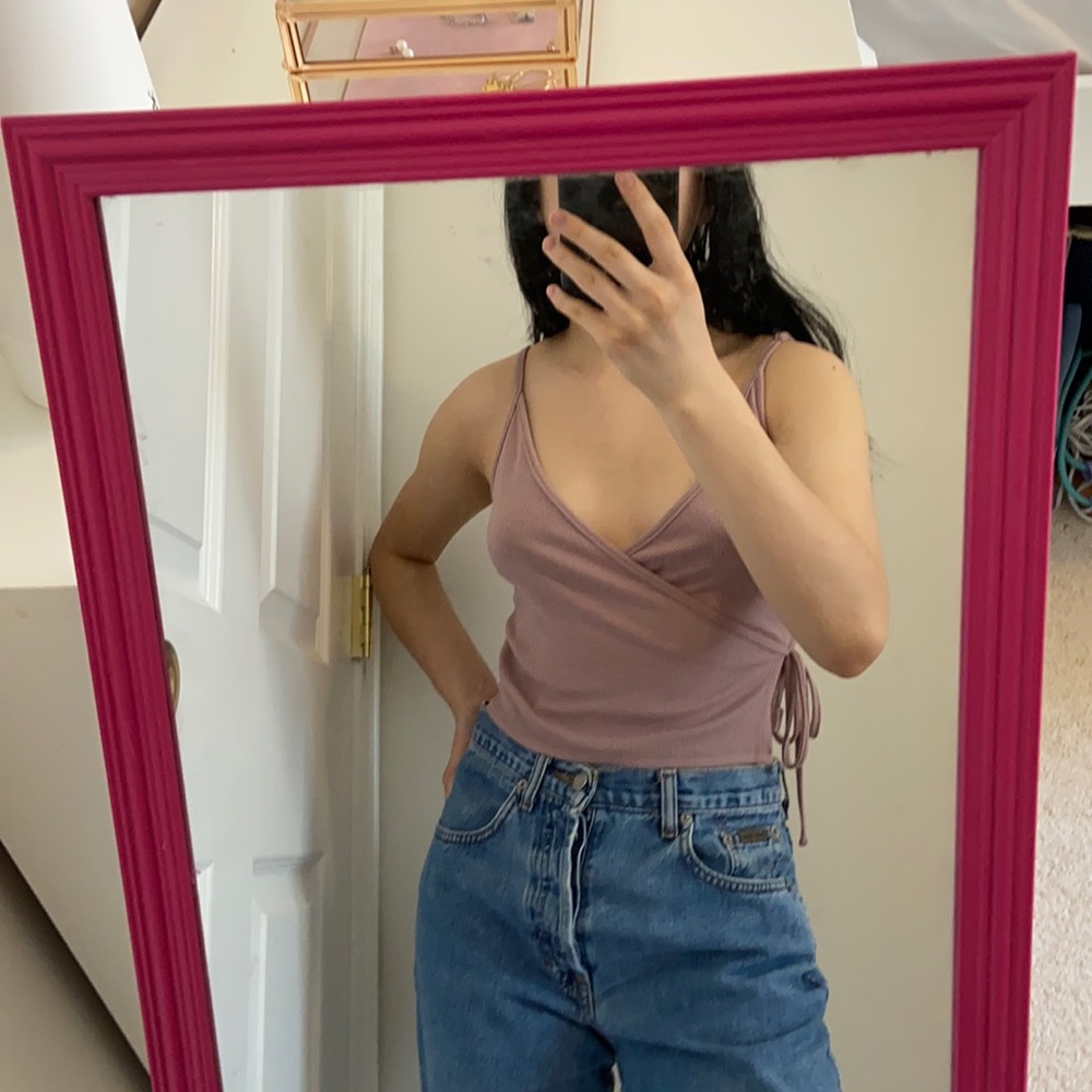 LA Hearts cropped wrap top